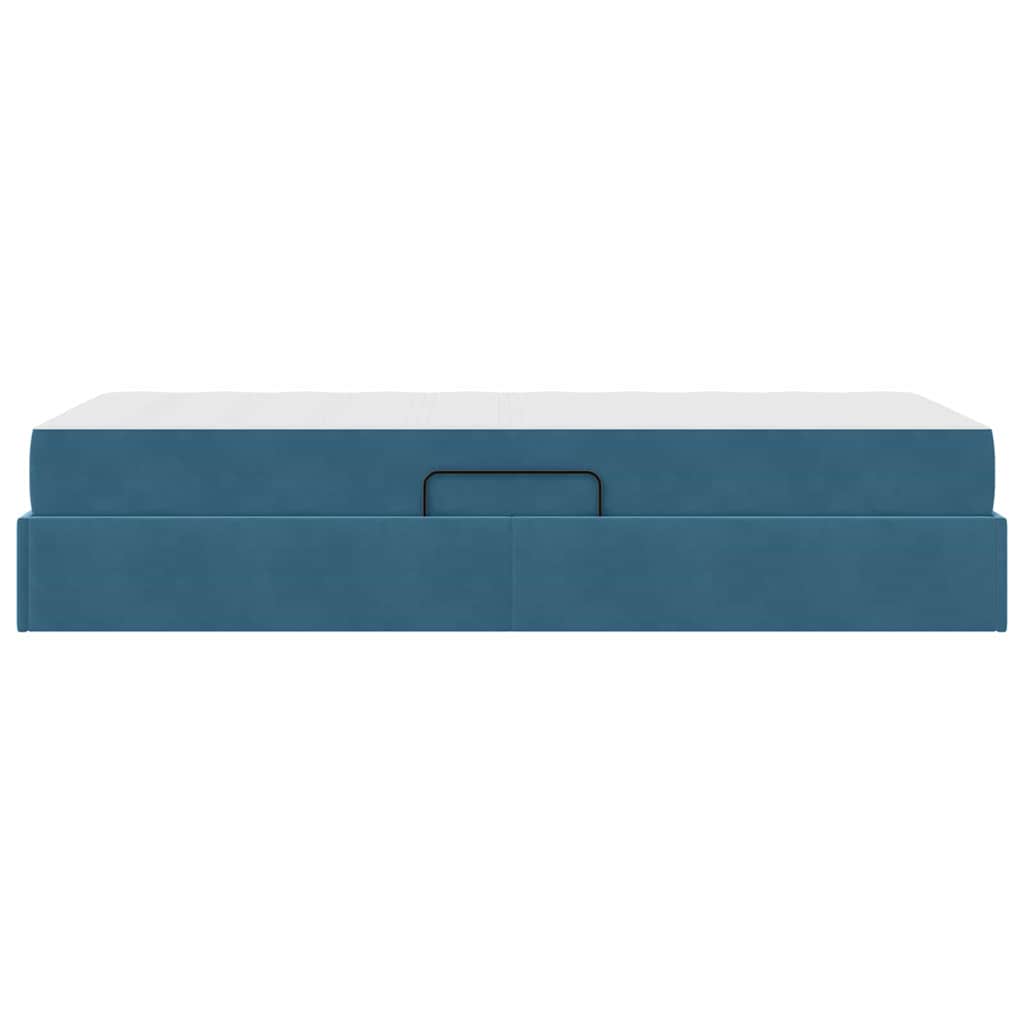 vidaXL Aufbewahrungsbett mit Matratze Dunkelblau 90 x 190 cm Samt