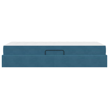 vidaXL Aufbewahrungsbett mit Matratze Dunkelblau 90 x 190 cm Samt