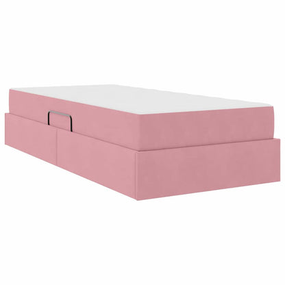 vidaXL Aufbewahrungsbett mit Matratze Rosa 90 x 190 cm Samt
