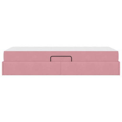 vidaXL Aufbewahrungsbett mit Matratze Rosa 90 x 190 cm Samt