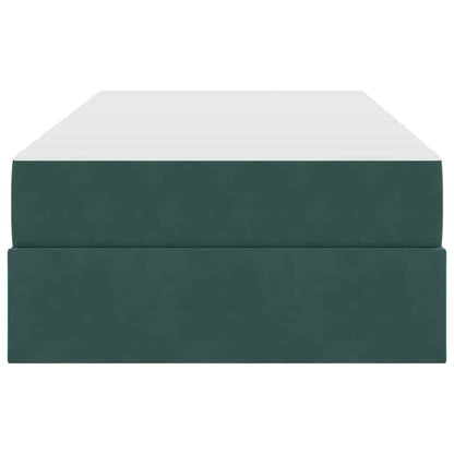 Aufbewahrungsbett mit Matratze Dunkelgrün 90 x 200 cm Samt