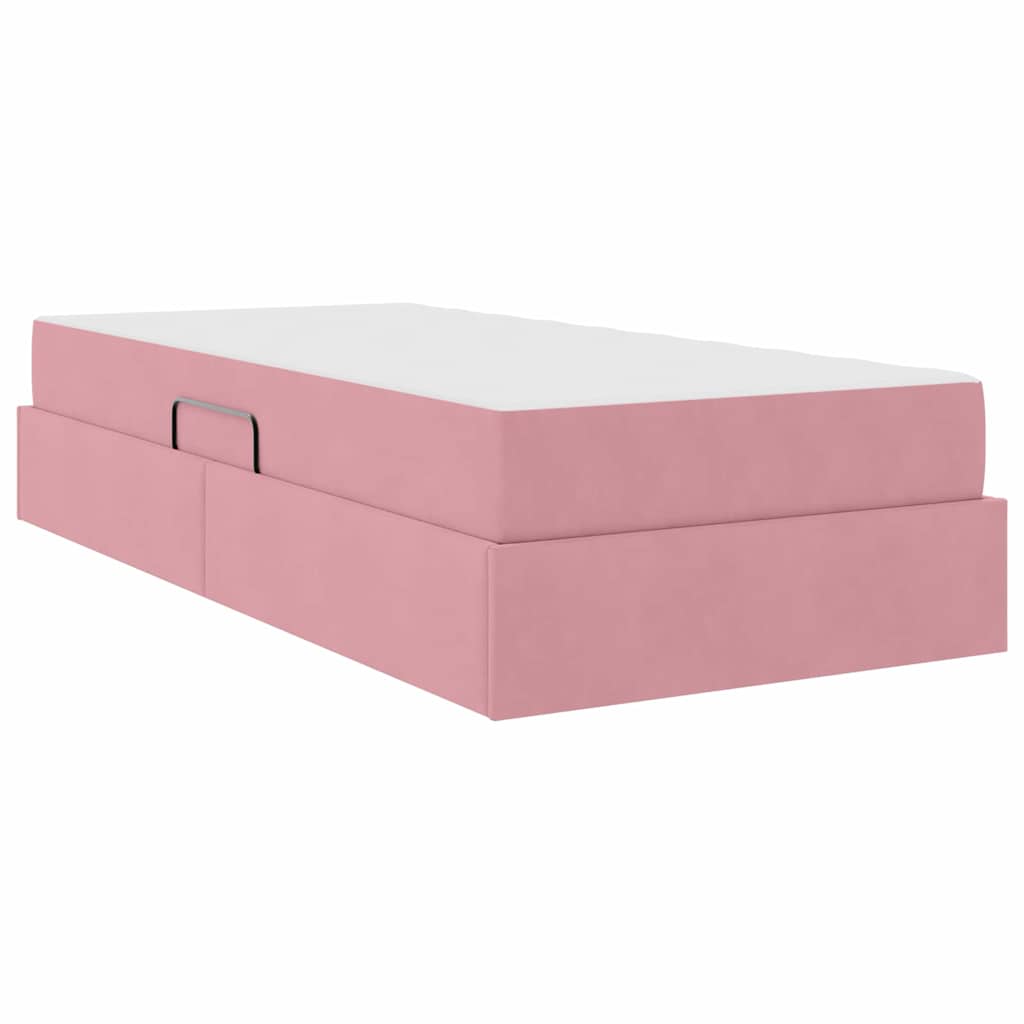 vidaXL Aufbewahrungsbett mit Matratze Rosa 90 x 200 cm Samt
