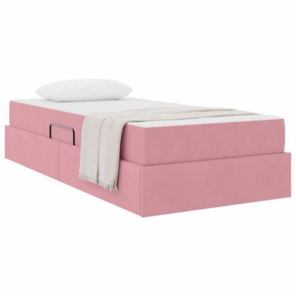 vidaXL Aufbewahrungsbett mit Matratze Rosa 90 x 200 cm Samt