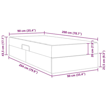 vidaXL Aufbewahrungsbett mit Matratze Hellgrau 100 x 200 cm Samt