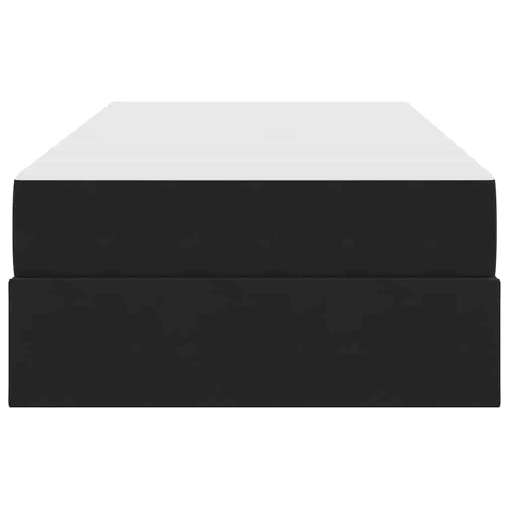 Aufbewahrungsbett mit Matratze Schwarz 100 x 200 cm Samt