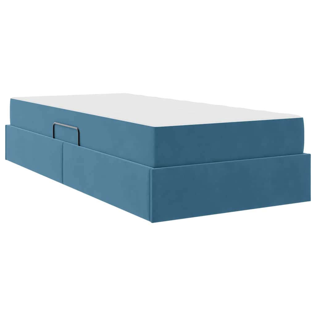 vidaXL Aufbewahrungsbett mit Matratze Dunkelblau 100 x 200 cm Samt