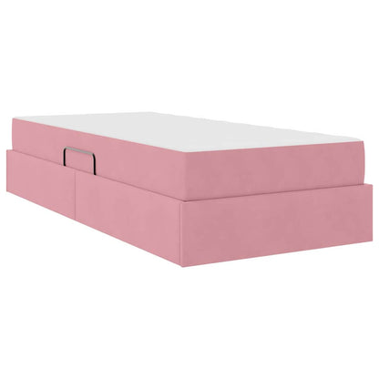vidaXL Aufbewahrungsbett mit Matratze Rosa 100 x 200 cm Samt