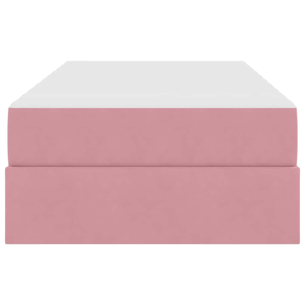 vidaXL Aufbewahrungsbett mit Matratze Rosa 100 x 200 cm Samt