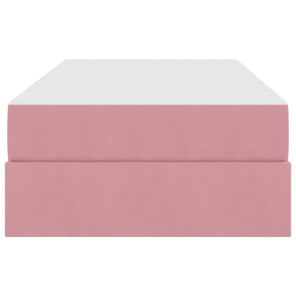 vidaXL Aufbewahrungsbett mit Matratze Rosa 100 x 200 cm Samt