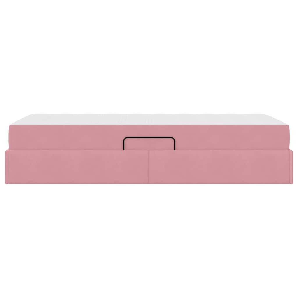 vidaXL Aufbewahrungsbett mit Matratze Rosa 100 x 200 cm Samt