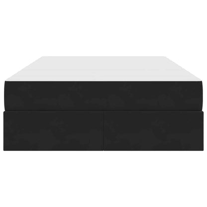 Aufbewahrungsbett mit Matratze Schwarz 120 x 190 cm Samt