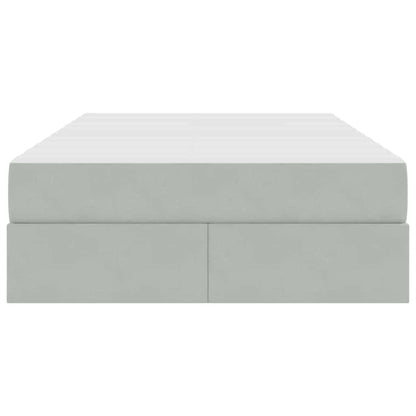 Aufbewahrungsbett mit Matratze Hellgrau 120 x 200 cm Samt