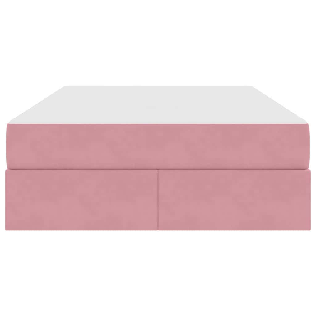 Aufbewahrungsbett mit Matratze Rosa 120 x 200 cm Samt