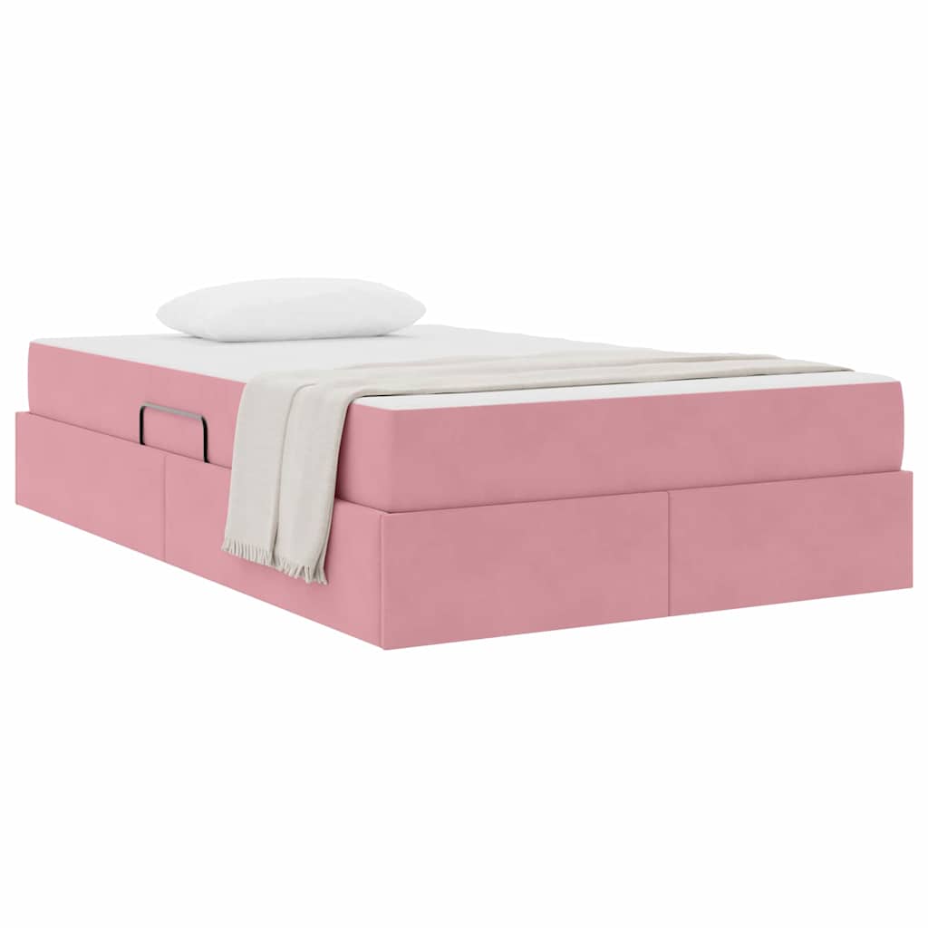 Aufbewahrungsbett mit Matratze Rosa 120 x 200 cm Samt
