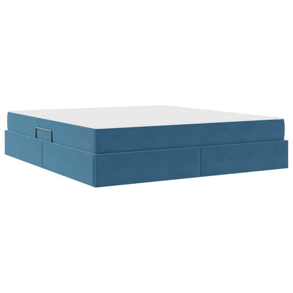 vidaXL Aufbewahrungsbett mit Matratze Dunkelblau 180 x 200 cm Samt