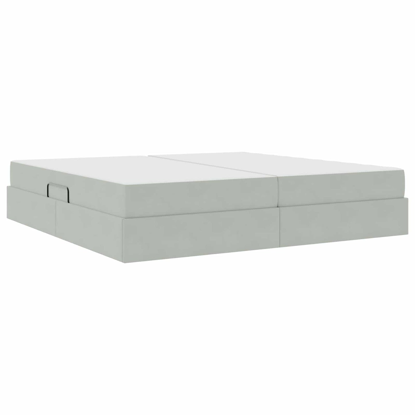 vidaXL Aufbewahrungsbett mit Matratze Hellgrau 200 x 200 cm Samt