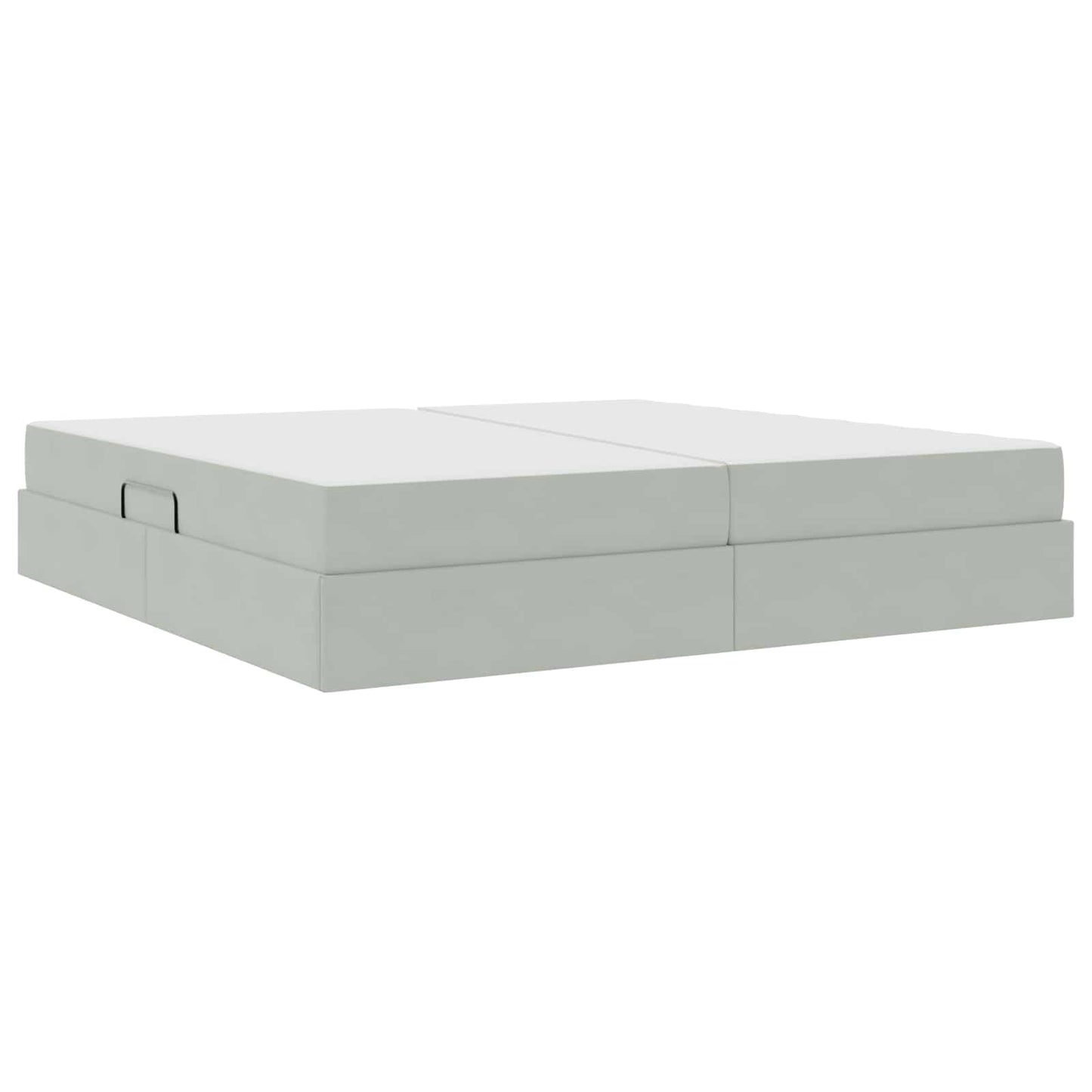 vidaXL Aufbewahrungsbett mit Matratze Hellgrau 200 x 200 cm Samt