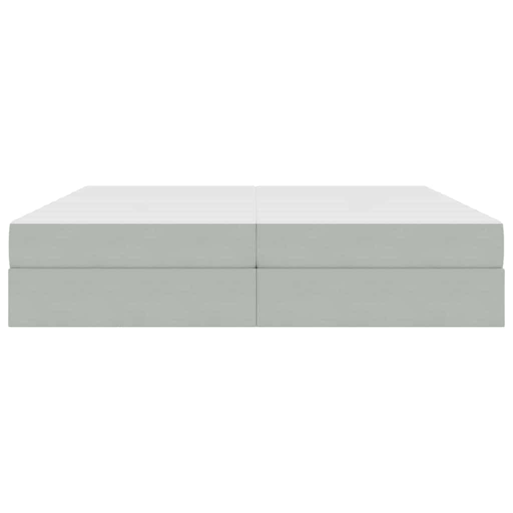 vidaXL Aufbewahrungsbett mit Matratze Hellgrau 200 x 200 cm Samt