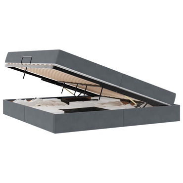 vidaXL Aufbewahrungsbett mit Matratze Dunkelgrau 200 x 200 cm Samt
