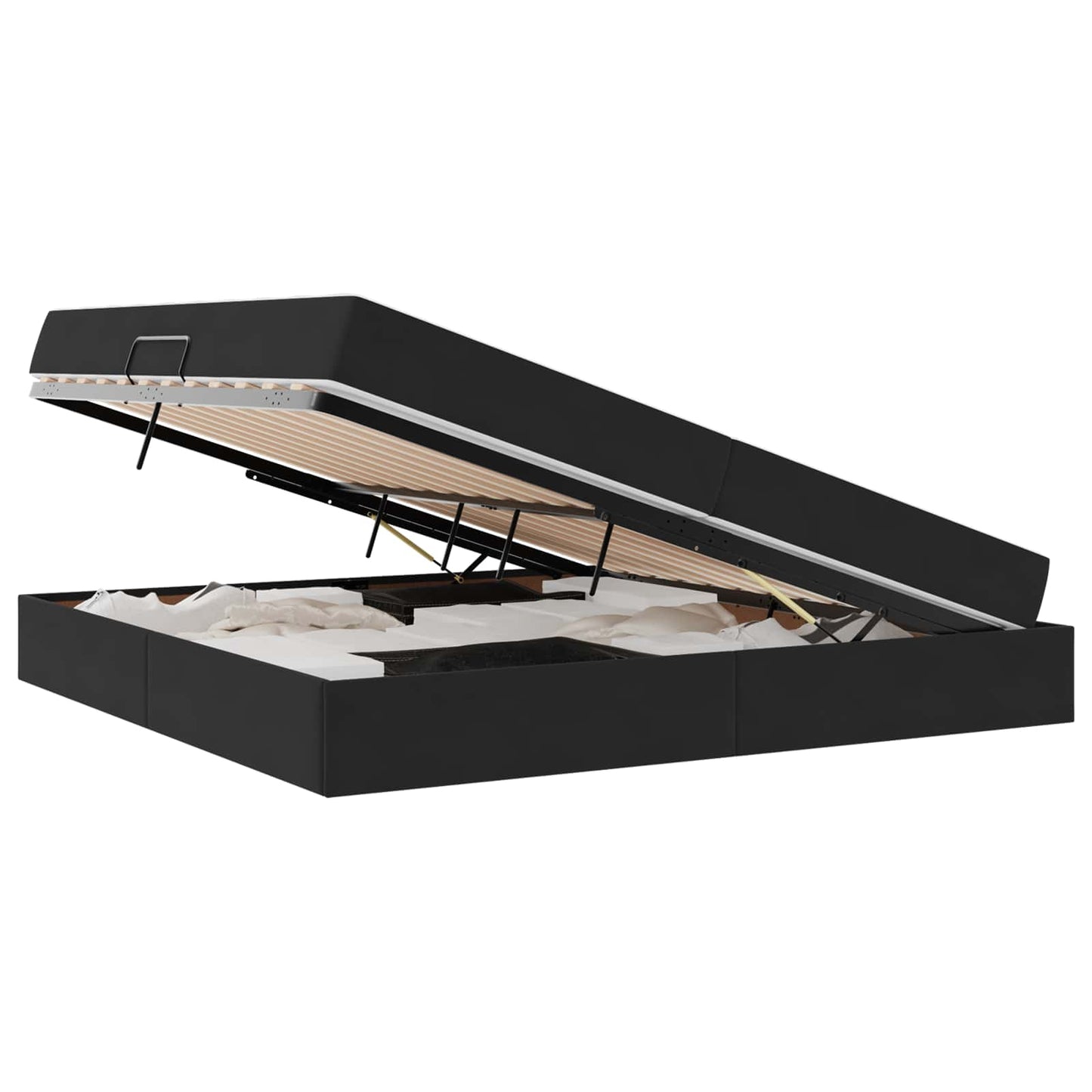 vidaXL Aufbewahrungsbett mit Matratze Schwarz 200 x 200 cm Samt