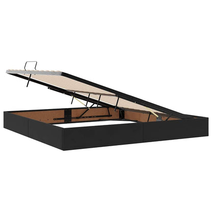 vidaXL Aufbewahrungsbett mit Matratze Schwarz 200 x 200 cm Samt