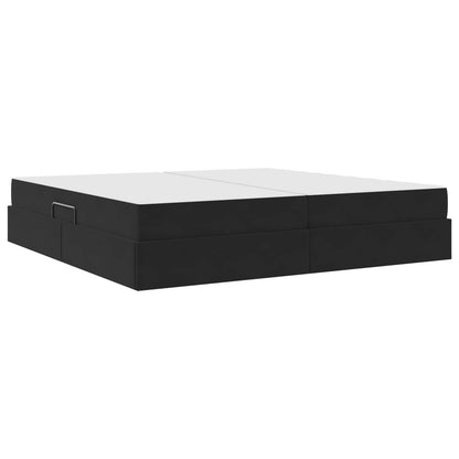 vidaXL Aufbewahrungsbett mit Matratze Schwarz 200 x 200 cm Samt