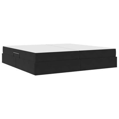 vidaXL Aufbewahrungsbett mit Matratze Schwarz 200 x 200 cm Samt