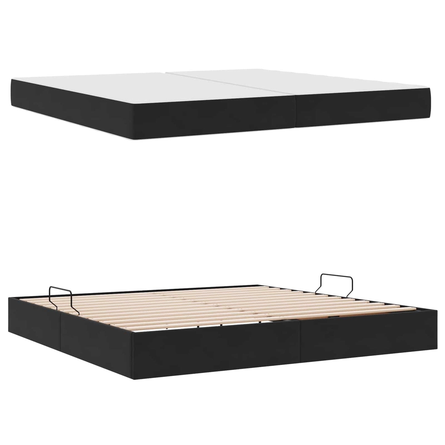 vidaXL Aufbewahrungsbett mit Matratze Schwarz 200 x 200 cm Samt