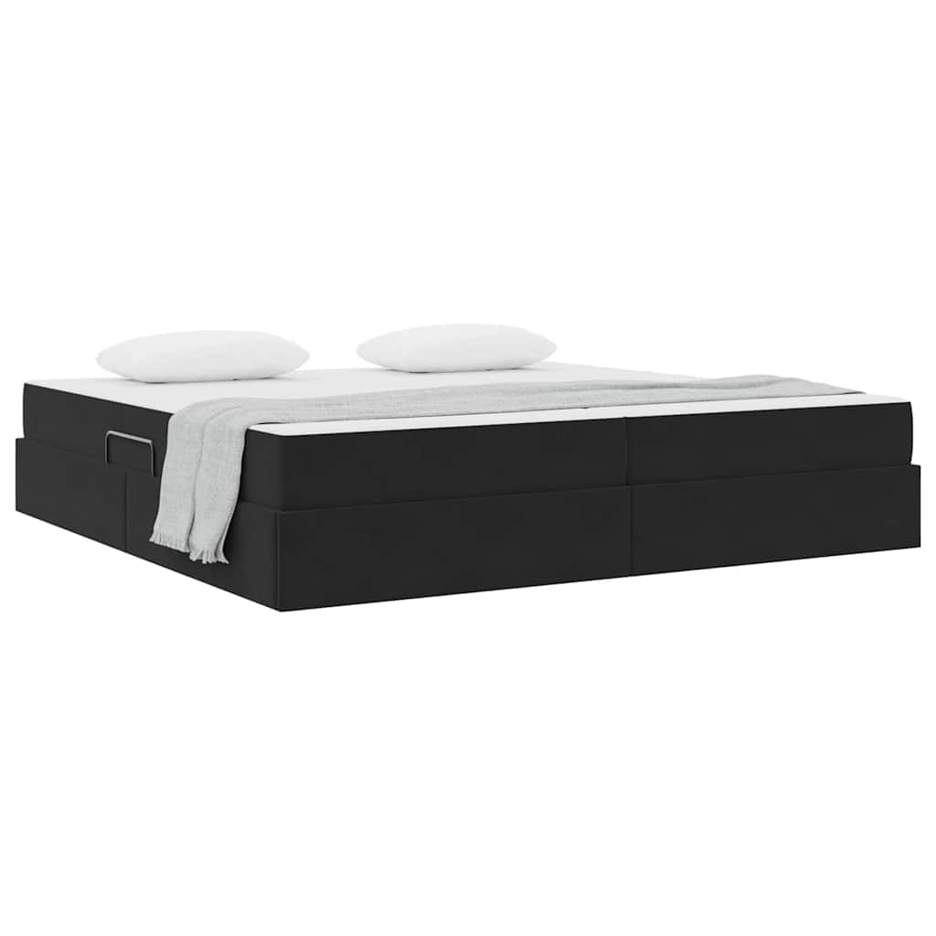 vidaXL Aufbewahrungsbett mit Matratze Schwarz 200 x 200 cm Samt