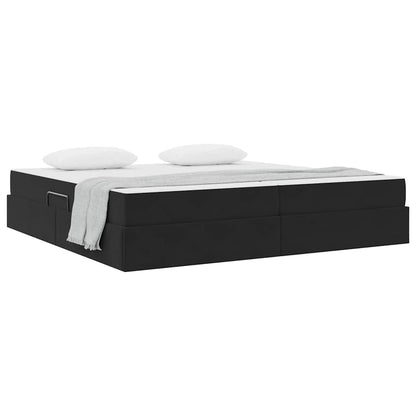 vidaXL Aufbewahrungsbett mit Matratze Schwarz 200 x 200 cm Samt