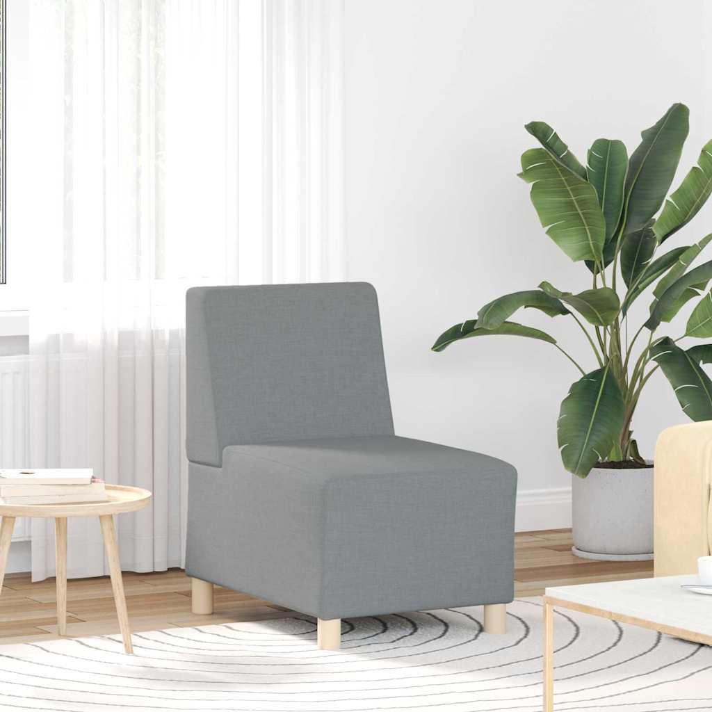 vidaXL Canapé modulaire sans accoudoirs 2 pcs Gris clair 55 x 74 x 82 cm Tissu