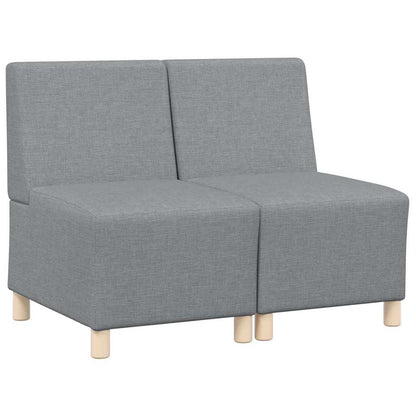 vidaXL Canapé modulaire sans accoudoirs 2 pcs Gris clair 55 x 74 x 82 cm Tissu