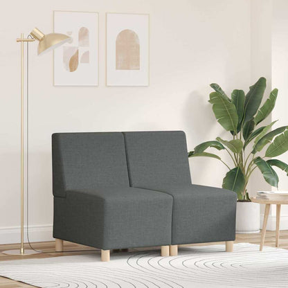 vidaXL Canapé modulable sans accoudoirs 2 pcs Gris foncé 55 x 74 x 82 cm Tissu