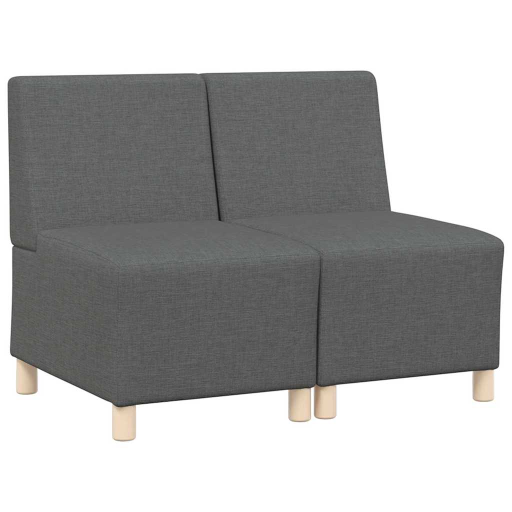 vidaXL Canapé modulable sans accoudoirs 2 pcs Gris foncé 55 x 74 x 82 cm Tissu