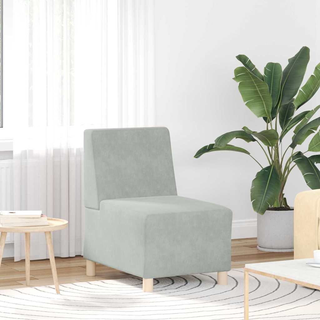 vidaXL Canapé modulaire sans accoudoirs 2 pcs Gris clair 55 x 74 x 82 cm Velours