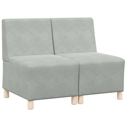 vidaXL Canapé modulaire sans accoudoirs 2 pcs Gris clair 55 x 74 x 82 cm Velours