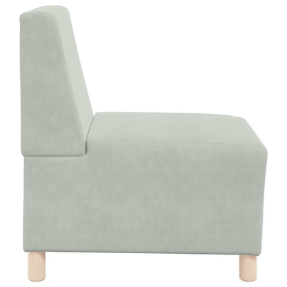 vidaXL Canapé modulaire sans accoudoirs 2 pcs Gris clair 55 x 74 x 82 cm Velours
