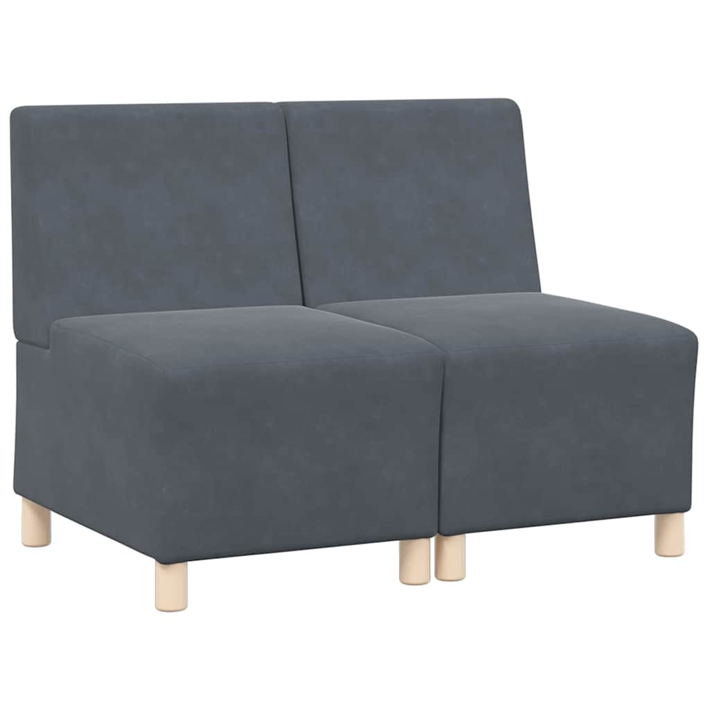 Modulares Armfreies Sofa 2 pcs Dunkelgrau 55 x 74 x 82 cm Samt
