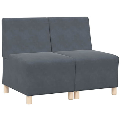 Modulares Armfreies Sofa 2 pcs Dunkelgrau 55 x 74 x 82 cm Samt