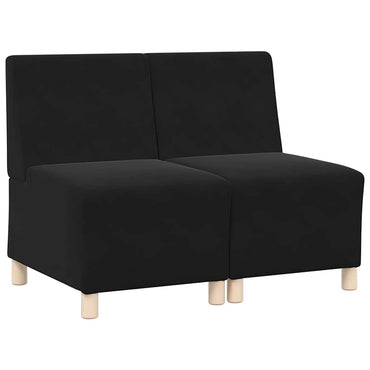 vidaXL Canapé modulable sans accoudoirs 2 pcs Noir 55 x 74 x 82 cm Velours