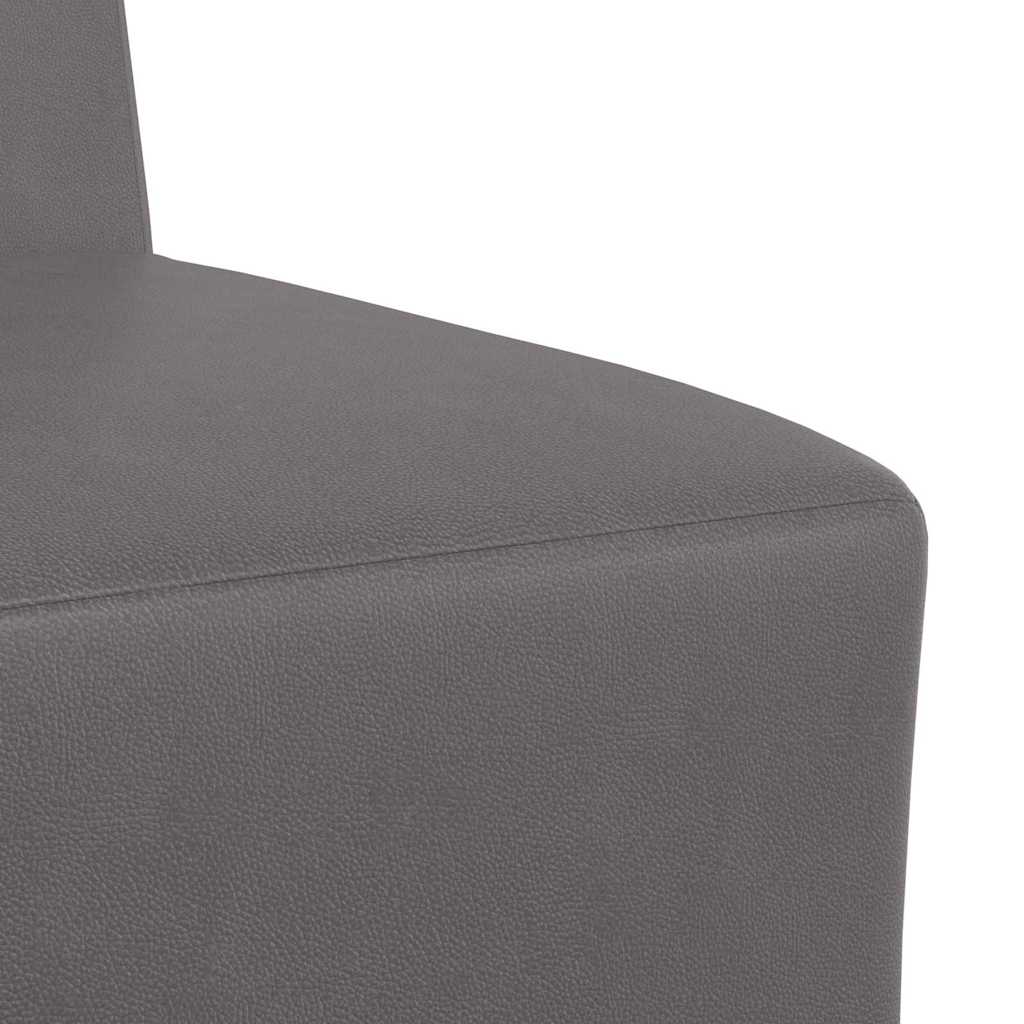 vidaXL Canapé modulable sans accoudoirs 2 pcs Gris 55 x 74 x 82 cm Similicuir