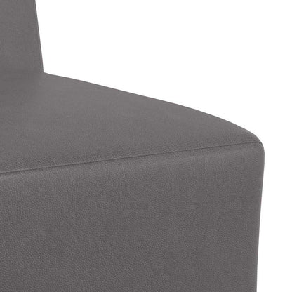 vidaXL Canapé modulable sans accoudoirs 2 pcs Gris 55 x 74 x 82 cm Similicuir