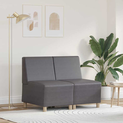 vidaXL Canapé modulable sans accoudoirs 2 pcs Gris 55 x 74 x 82 cm Similicuir