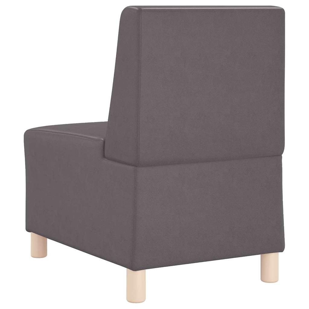 vidaXL Canapé modulable sans accoudoirs 2 pcs Gris 55 x 74 x 82 cm Similicuir