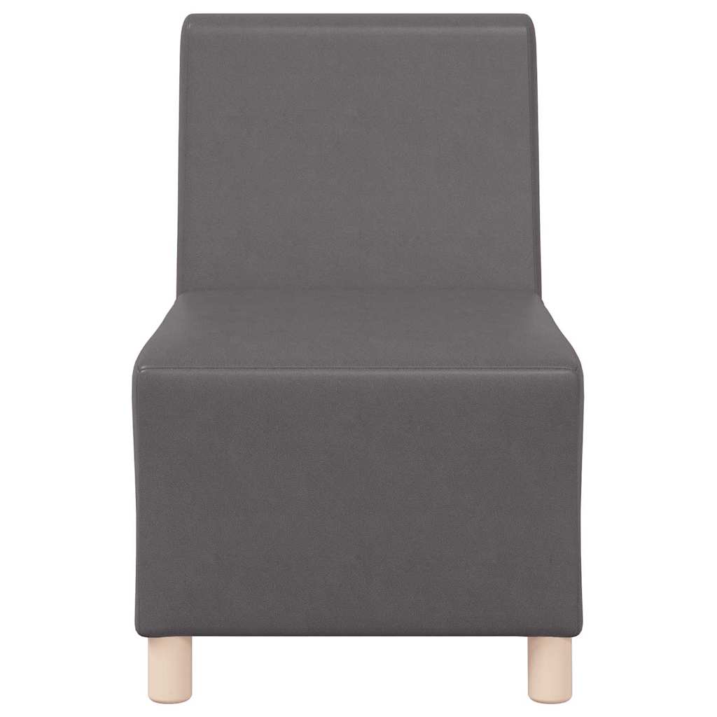 vidaXL Canapé modulable sans accoudoirs 2 pcs Gris 55 x 74 x 82 cm Similicuir