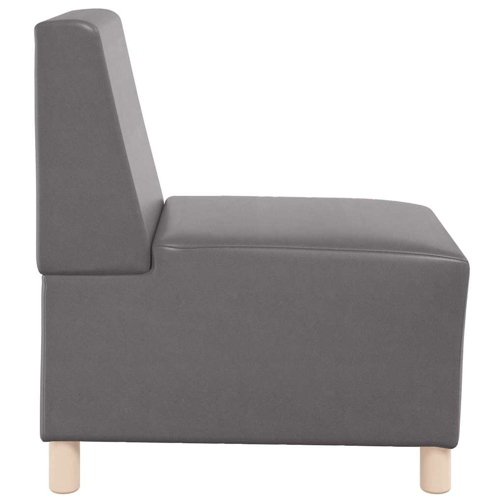 vidaXL Canapé modulable sans accoudoirs 2 pcs Gris 55 x 74 x 82 cm Similicuir