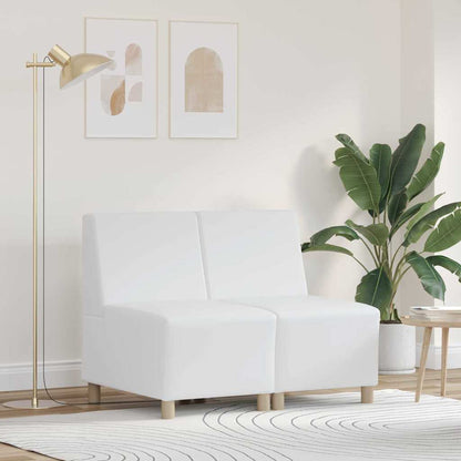 vidaXL Canapé modulaire sans accoudoirs 2 pcs Blanc 55 x 74 x 82 cm Similicuir