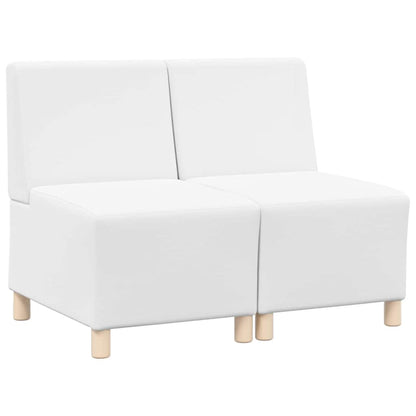 vidaXL Canapé modulaire sans accoudoirs 2 pcs Blanc 55 x 74 x 82 cm Similicuir