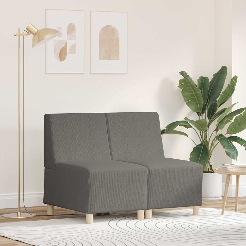 vidaXL Canapé modulaire sans accoudoirs 2 pcs Gris clair 55 x 74 x 82 cm
