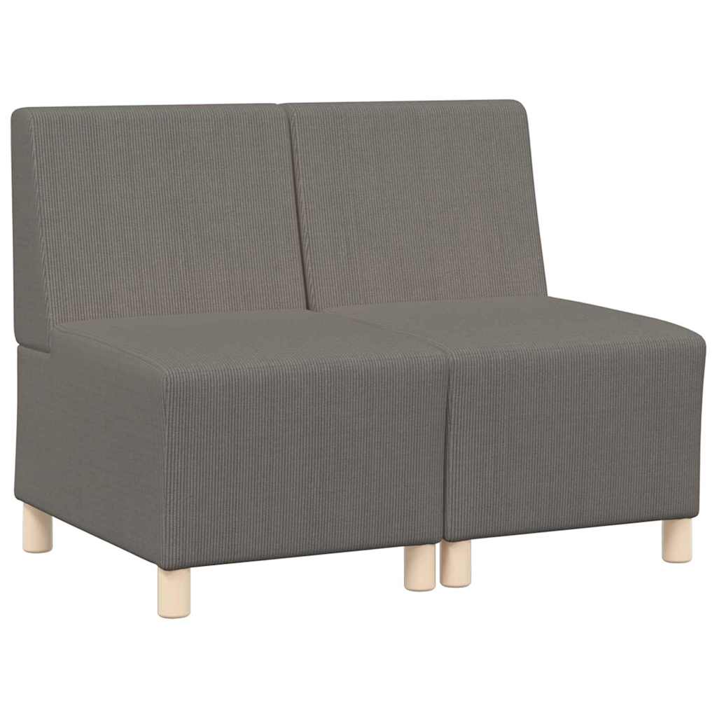 vidaXL Canapé modulaire sans accoudoirs 2 pcs Gris clair 55 x 74 x 82 cm